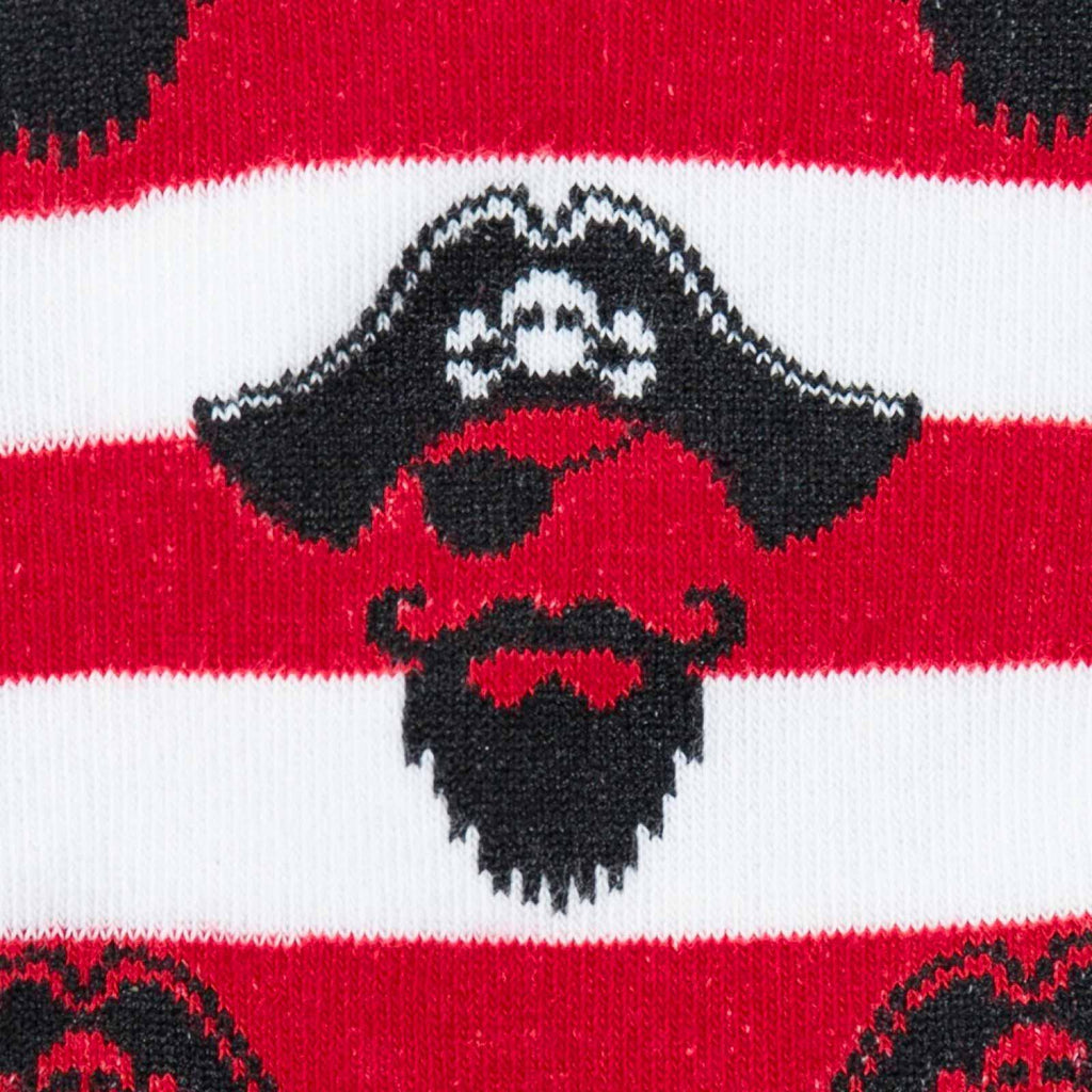 Herresokker med stripete piratmønster