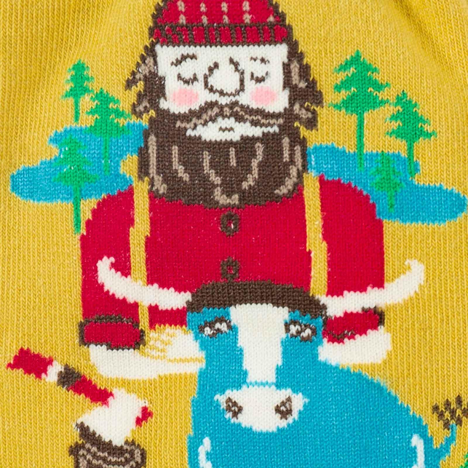 Herresokker med Paul Bunyan-motiv