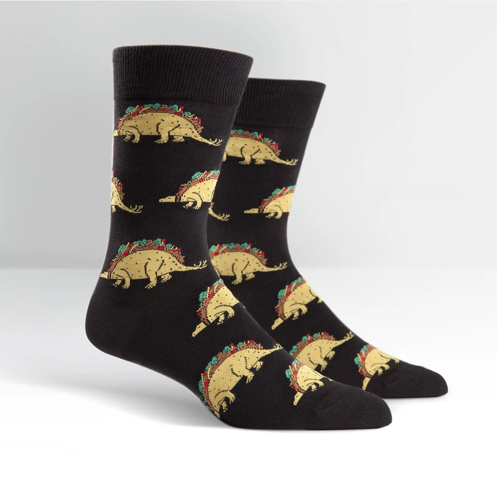 Herresokker med taco og dinosaur