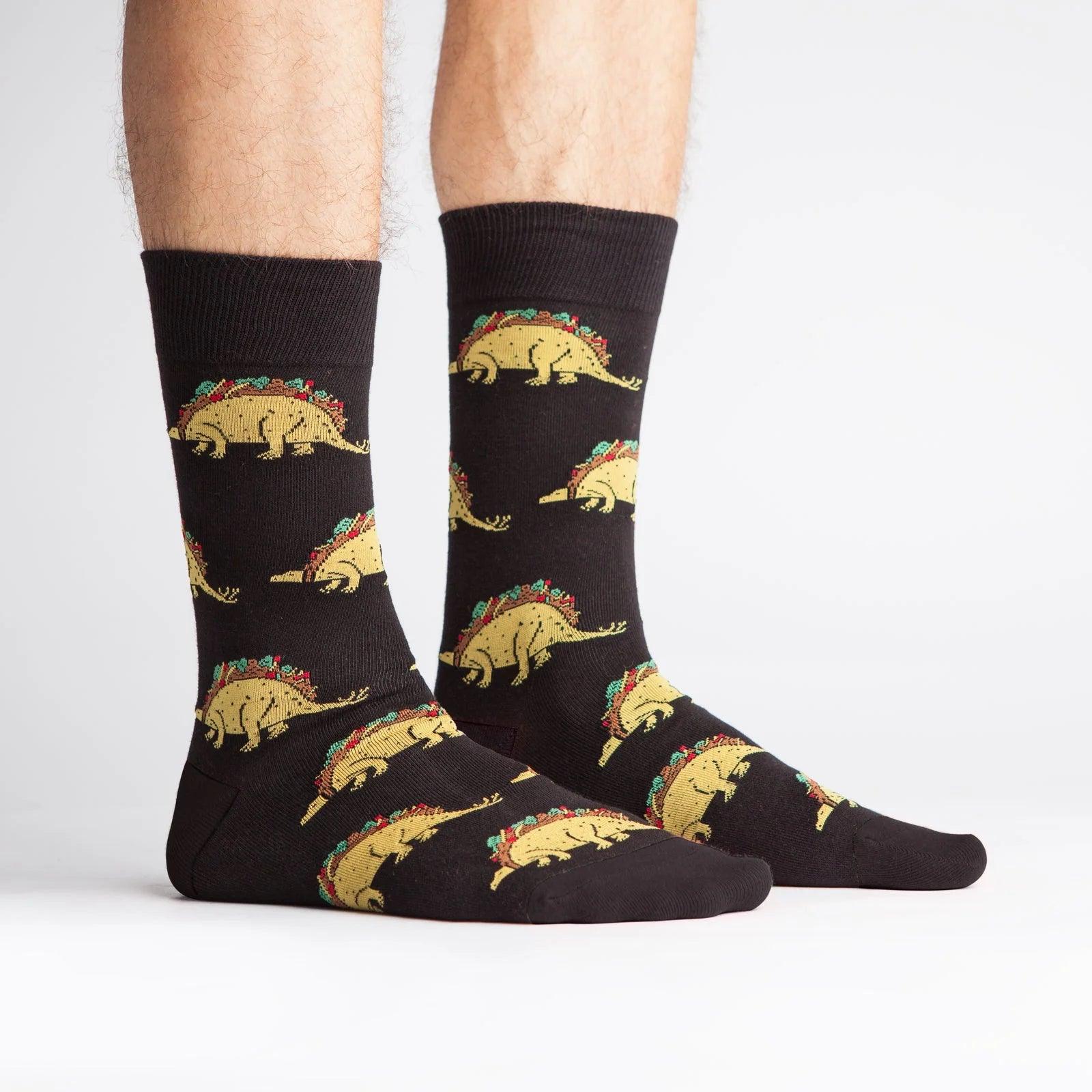 Herresokker med taco og dinosaur