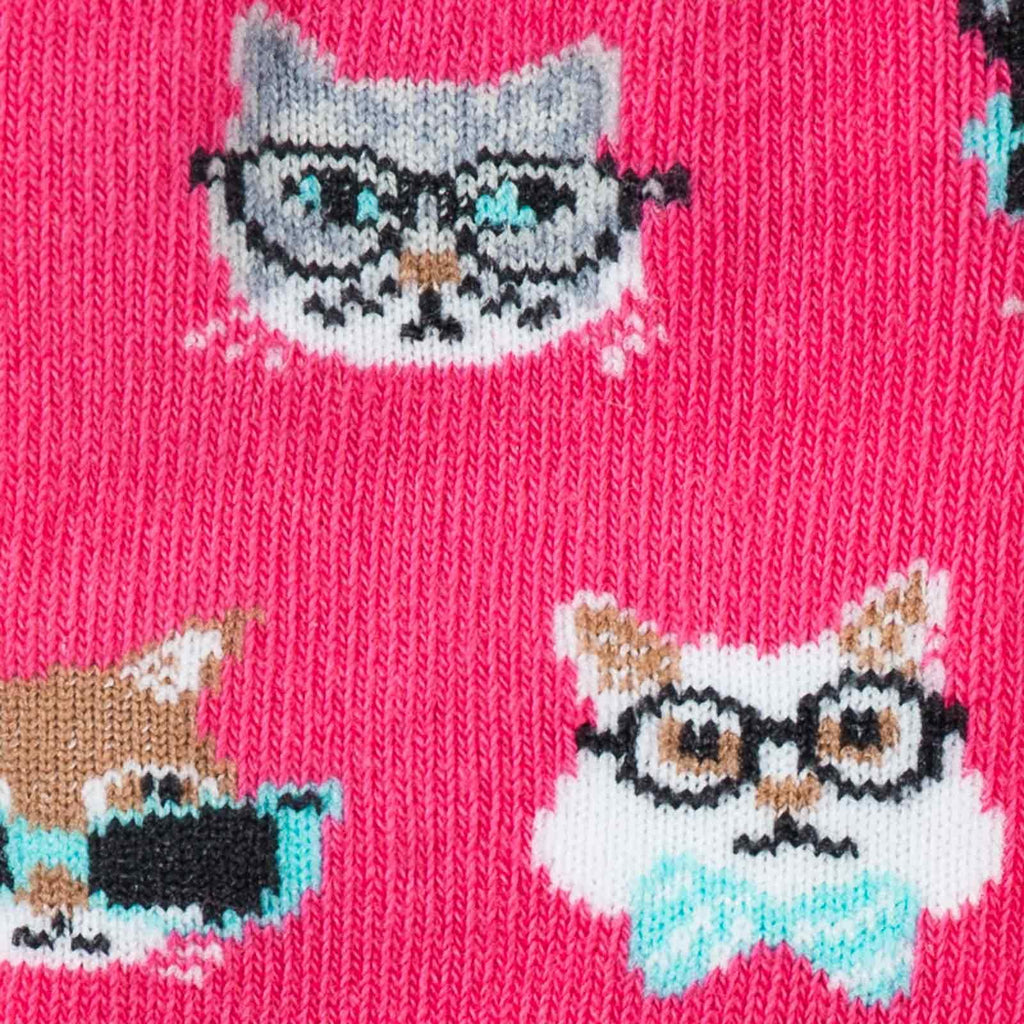 Knesokker for smårollinger med katt i brille