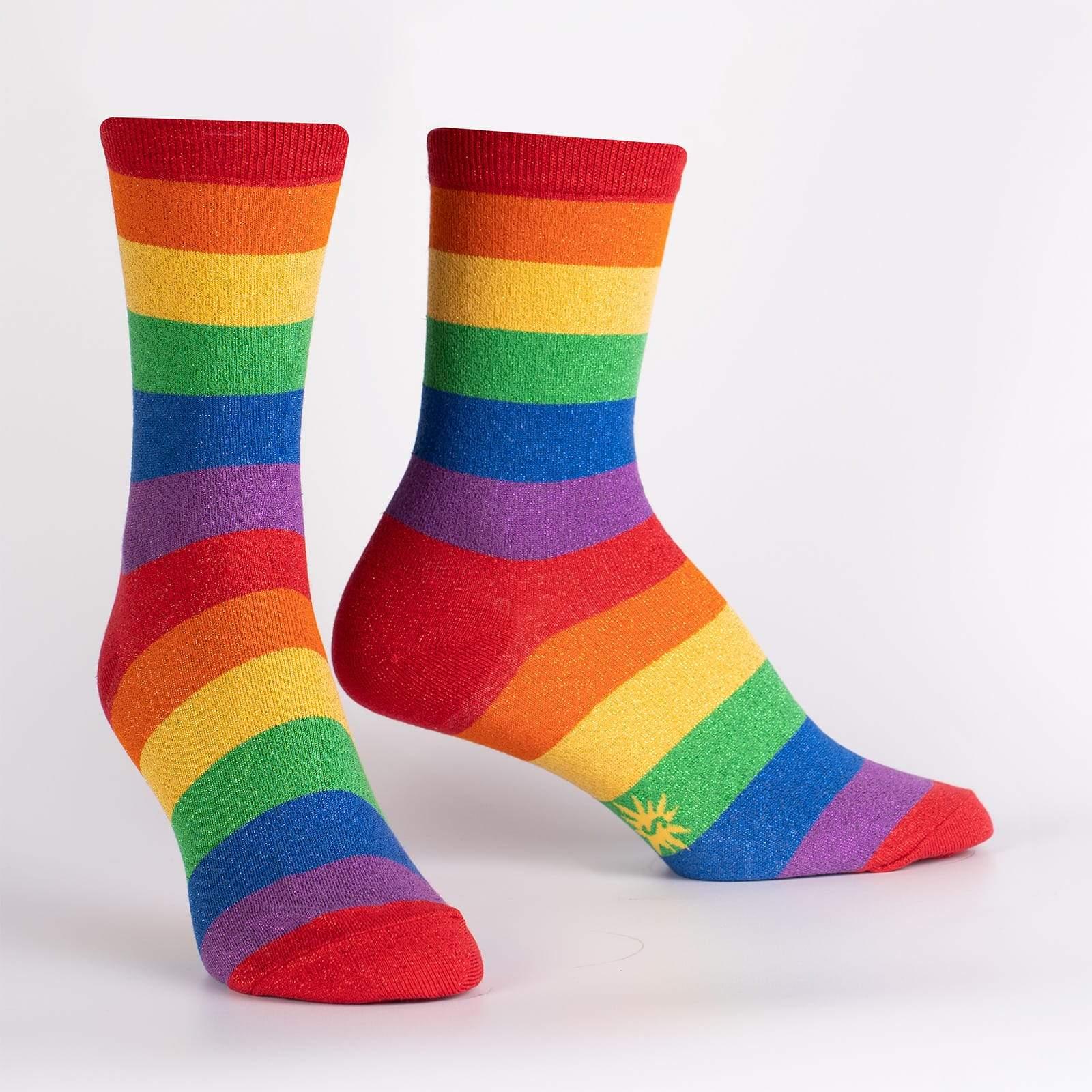 Damesokker med glitrende regnbue